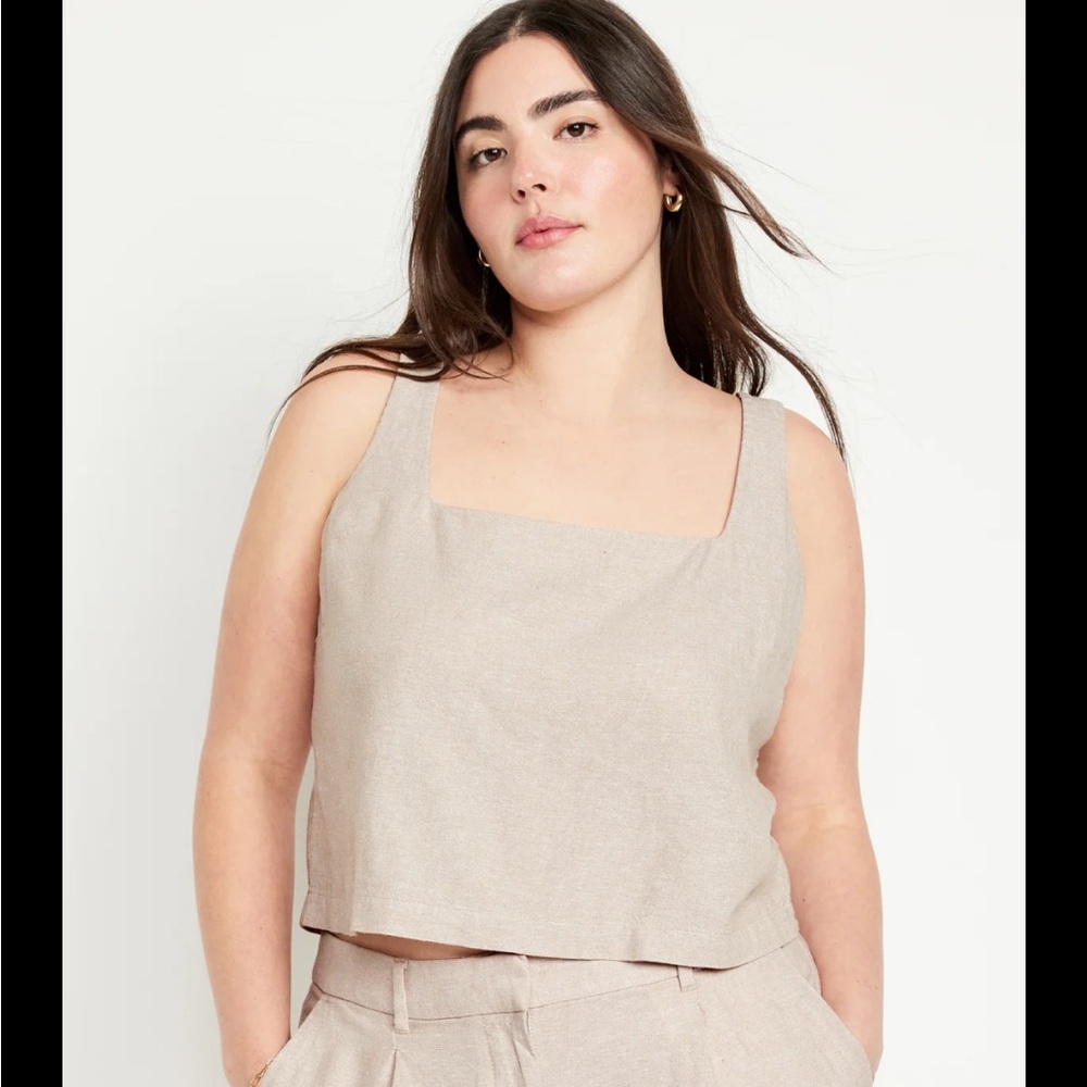 Old Navy Tan Crop Tank Top